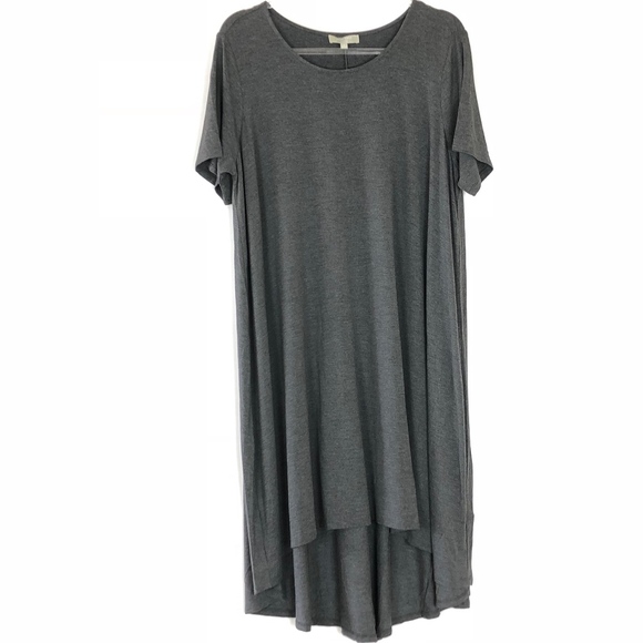 Joan Vass Dresses & Skirts - Joan Vass Basic Gray Knit Hi Low Dress 1X